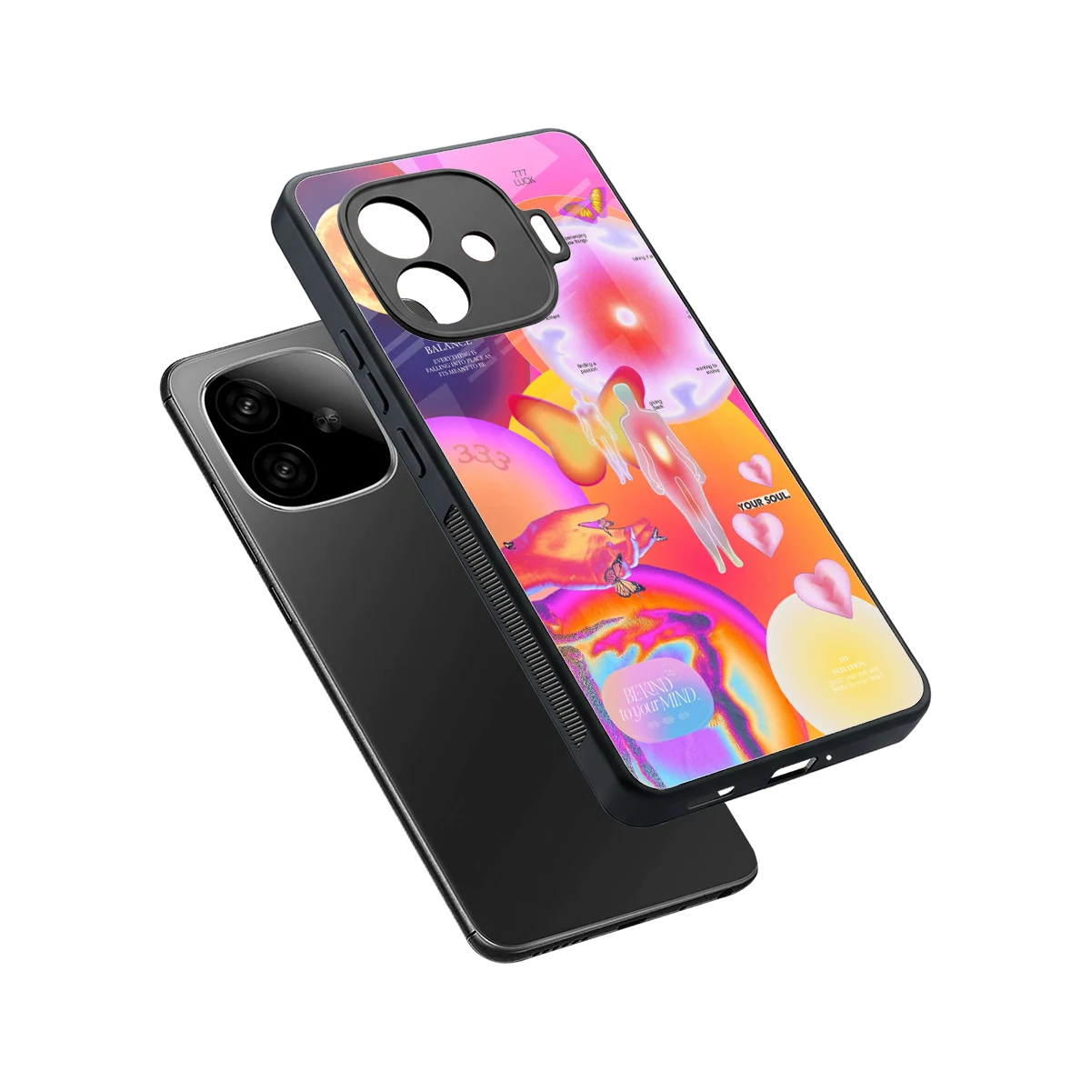 Cosmic Trinity sleek iqoo neo 10r 5g cover with tempered glass back and TPU edges