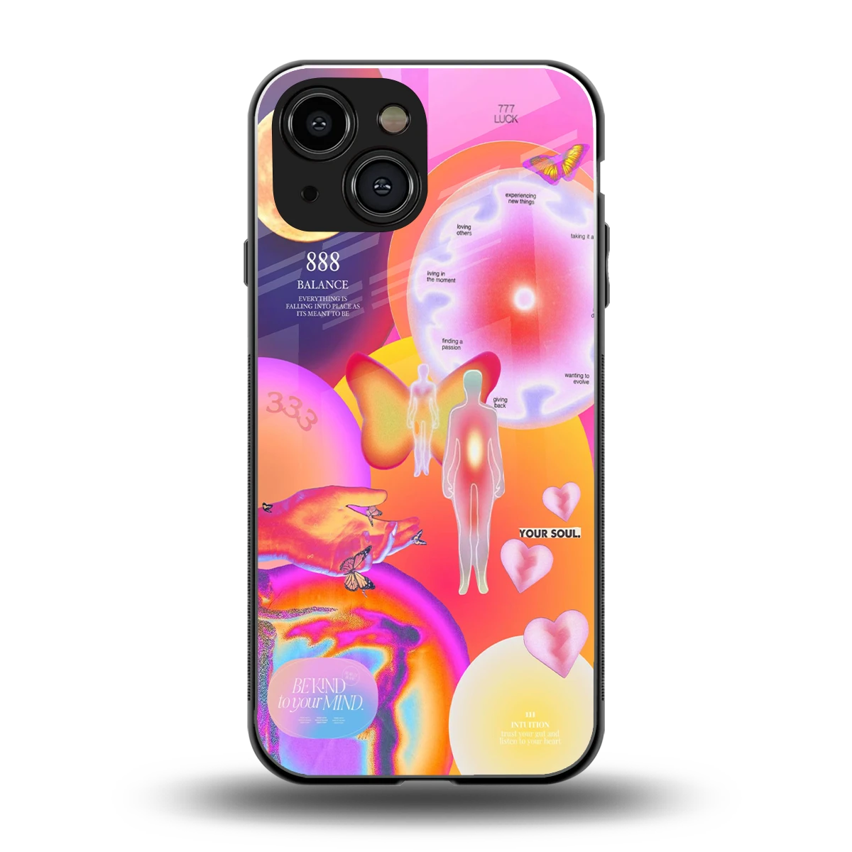 Cosmic Trinity back phone cover | glass case for iphone 13 mini