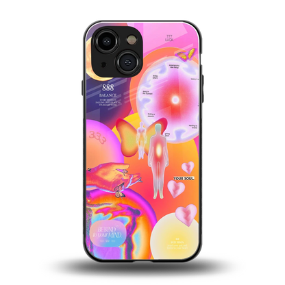 Cosmic Trinity back phone cover | glass case for iphone 13 mini