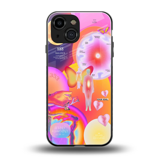 Cosmic Trinity back phone cover | glass case for iphone 13 mini