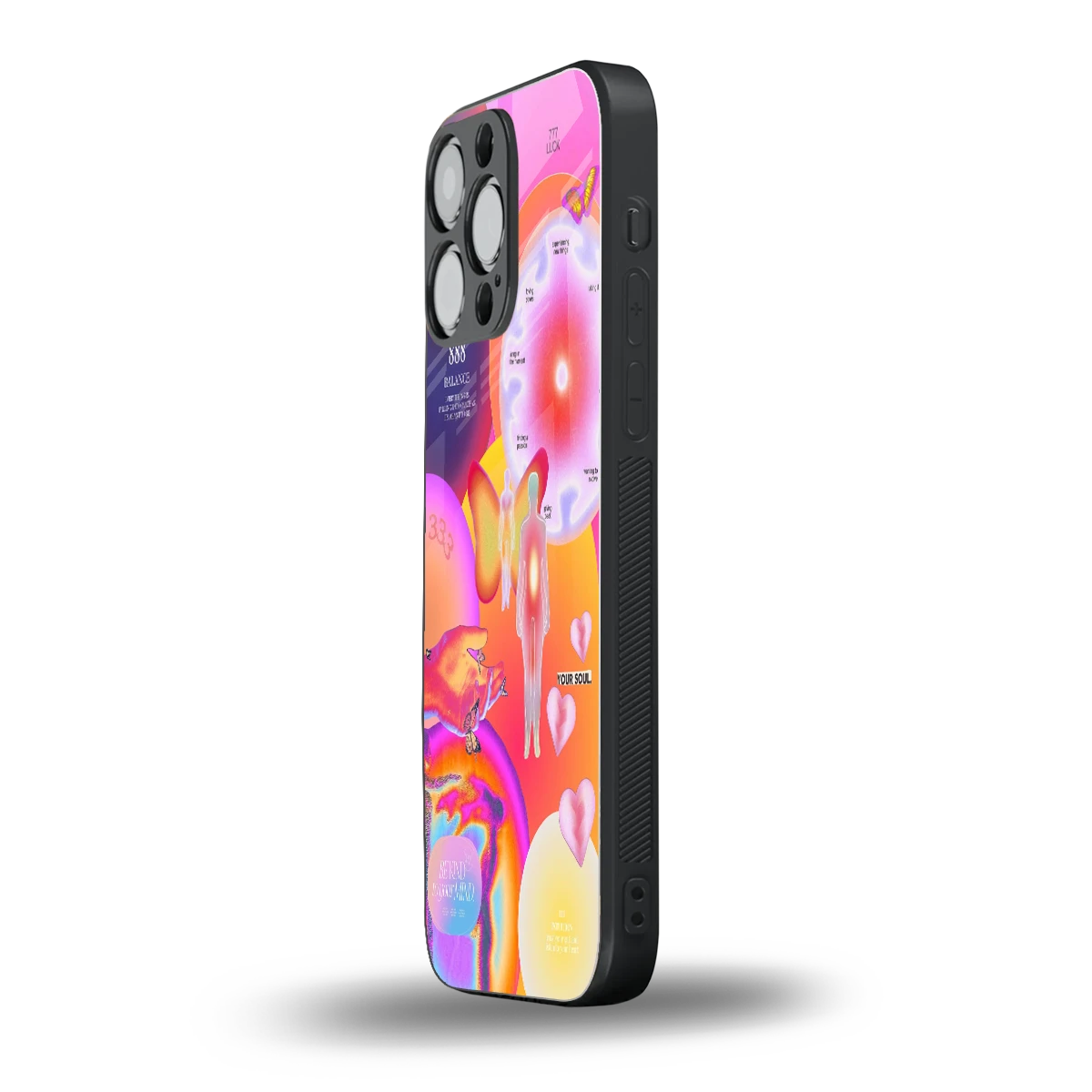 Cosmic Trinity iphone 14 pro max mobile cover | shockproof glass phone case