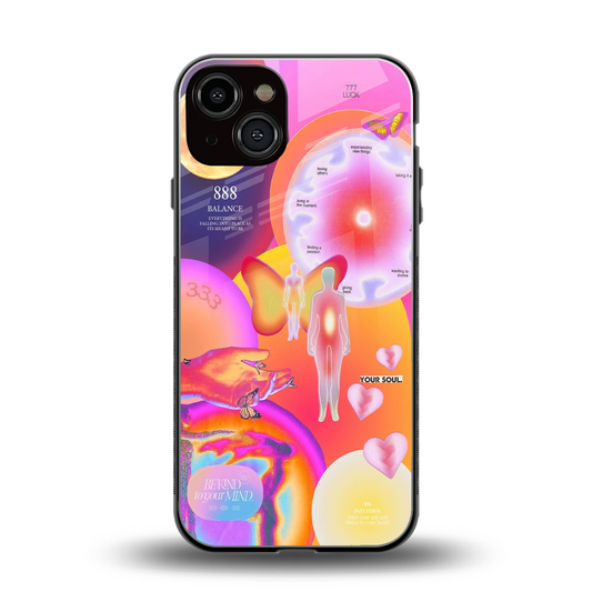 Cosmic Trinity back phone cover | glass case for iphone 13