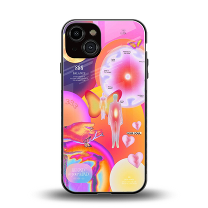 Cosmic Trinity back phone cover | glass case for iphone 14