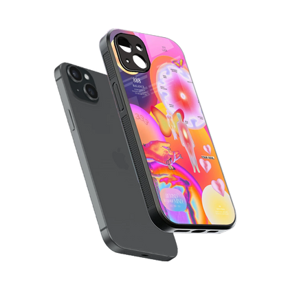 Cosmic Trinity sleek iphone 14 plus cover with tempered glass back and TPU edges