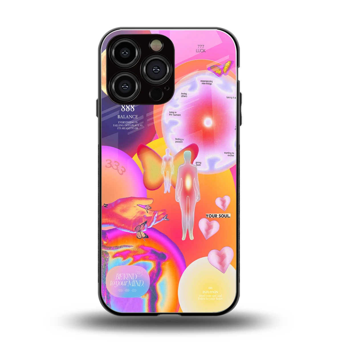 Cosmic Trinity back phone cover | glass case for iphone 15 pro max