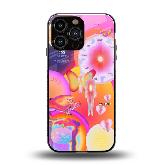 Cosmic Trinity back phone cover | glass case for iphone 15 pro max