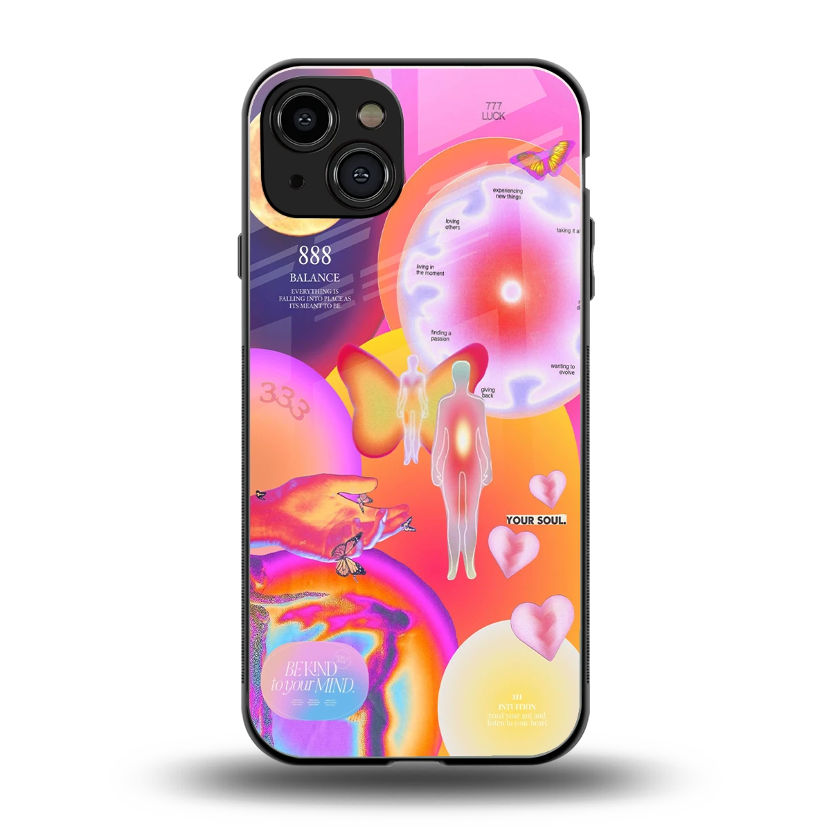 Cosmic Trinity back phone cover | glass case for iphone 15