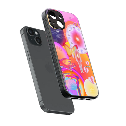 Cosmic Trinity sleek iphone 15 cover with tempered glass back and TPU edges