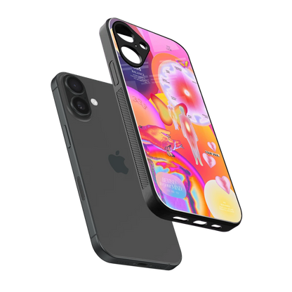 Cosmic Trinity sleek iphone 16 plus cover with tempered glass back and TPU edges