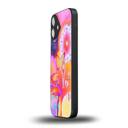 Cosmic Trinity iphone 16 plus mobile cover | shockproof glass phone case