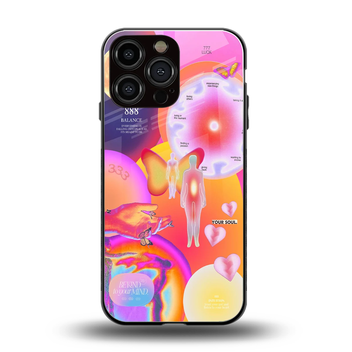 Cosmic Trinity back phone cover | glass case for iphone 16 pro max