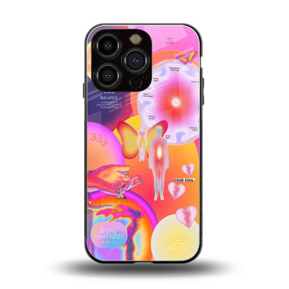 Cosmic Trinity back phone cover | glass case for iphone 16 pro