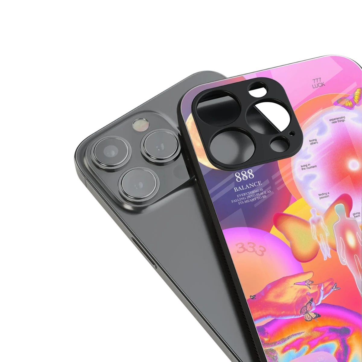 Cosmic Trinity stylish phone case for iphone 16 pro max | glossy glass and slim fit