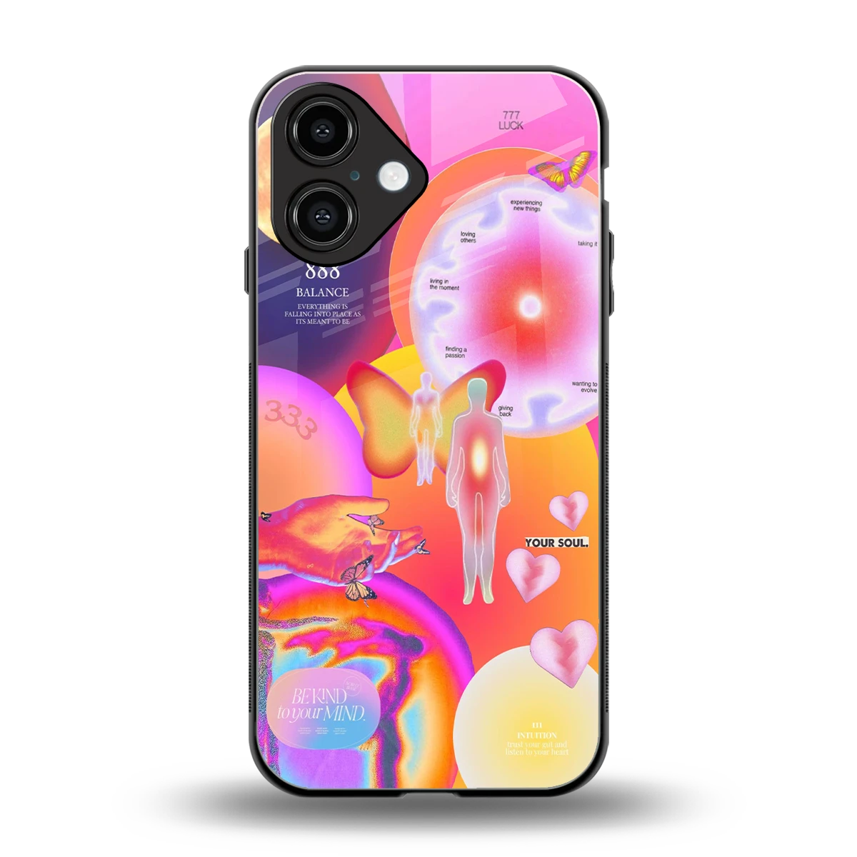 Cosmic Trinity back phone cover | glass case for iphone 16