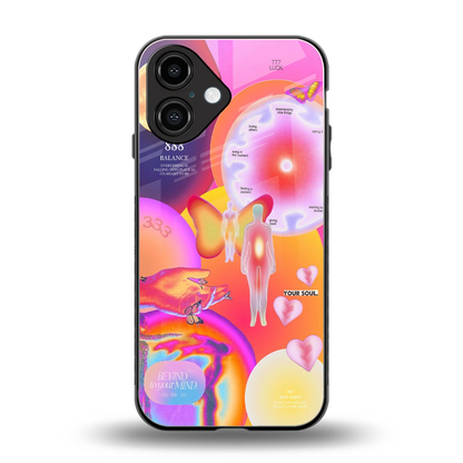 Cosmic Trinity back phone cover | glass case for iphone 16