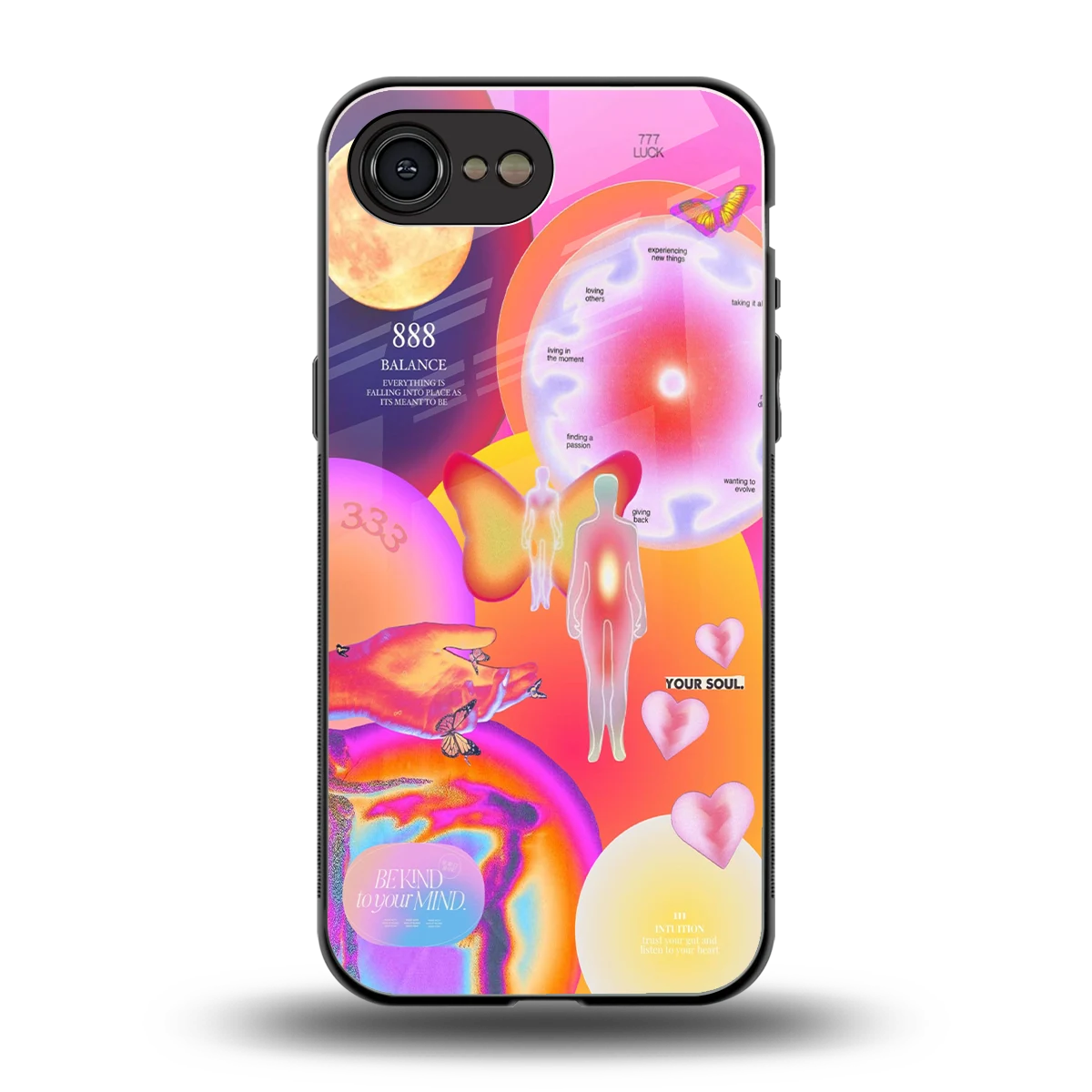 Cosmic Trinity back phone cover | glass case for iphone 16e