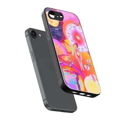 Cosmic Trinity sleek iphone 16e cover with tempered glass back and TPU edges