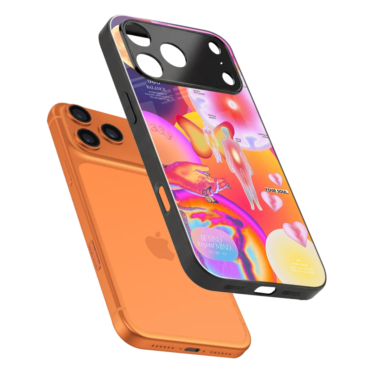 Cosmic Trinity sleek iphone 17 pro max cover with tempered glass back and TPU edges