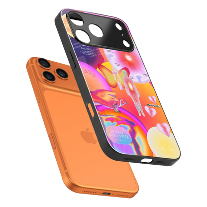 Cosmic Trinity sleek iphone 17 pro max cover with tempered glass back and TPU edges