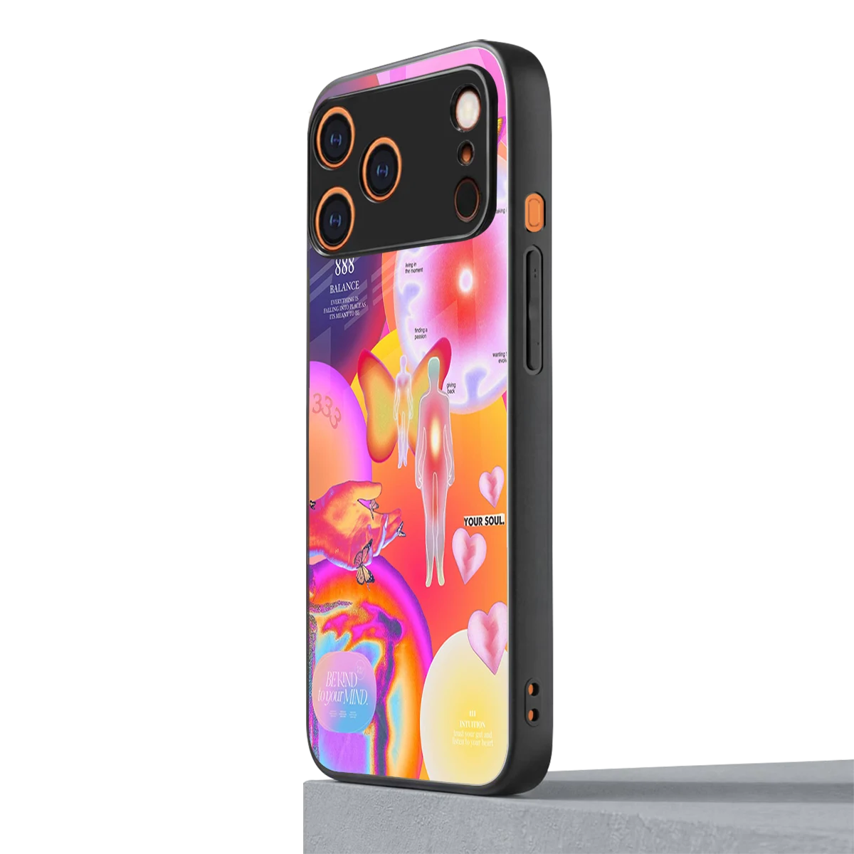 Cosmic Trinity iphone 17 pro max mobile cover | shockproof glass phone case
