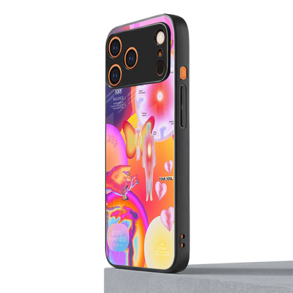 Cosmic Trinity iphone 17 pro max mobile cover | shockproof glass phone case