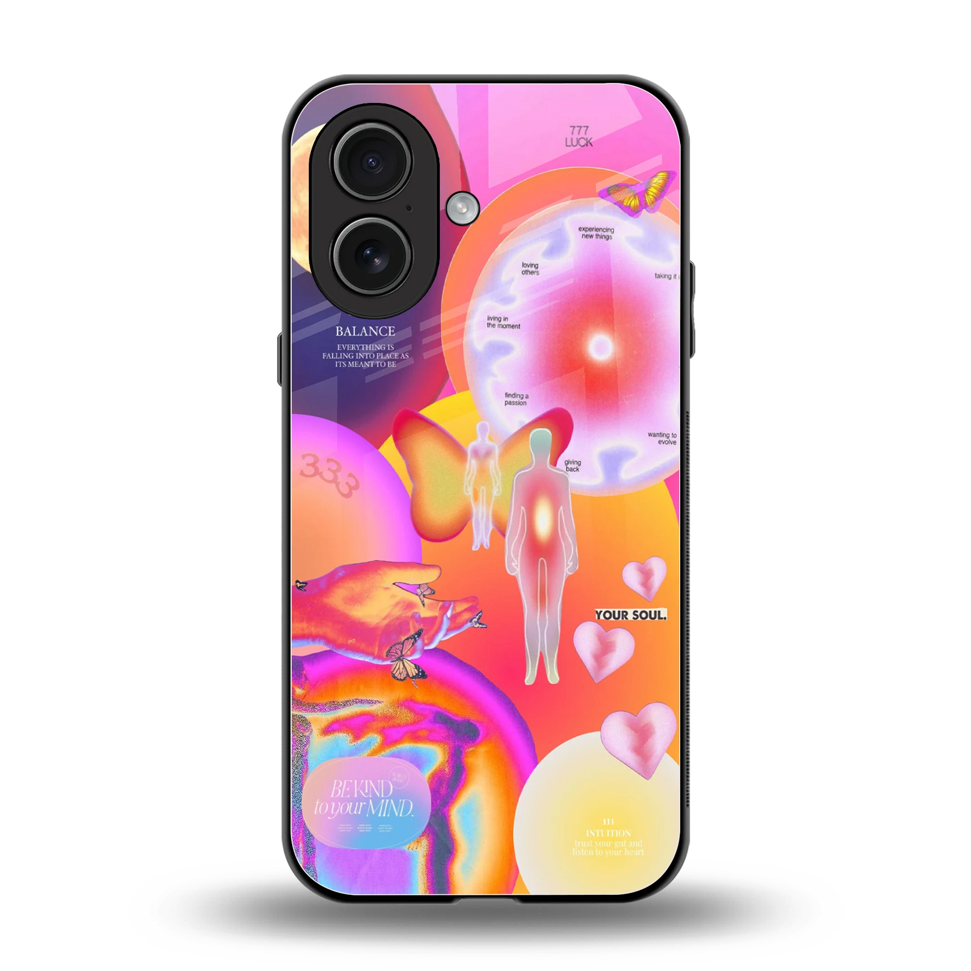 Cosmic Trinity back phone cover | glass case for iphone 17