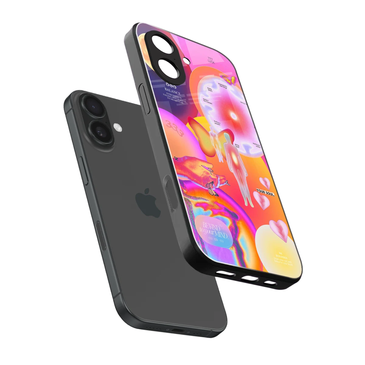Cosmic Trinity sleek iphone 17 cover with tempered glass back and TPU edges