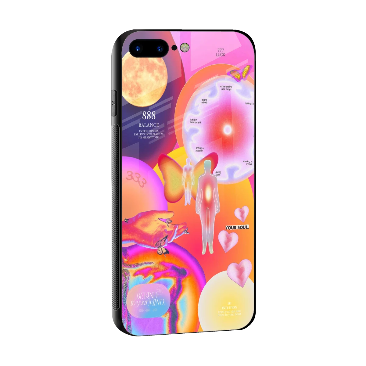 Cosmic Trinity sleek iphone 8 plus cover with tempered glass back and TPU edges
