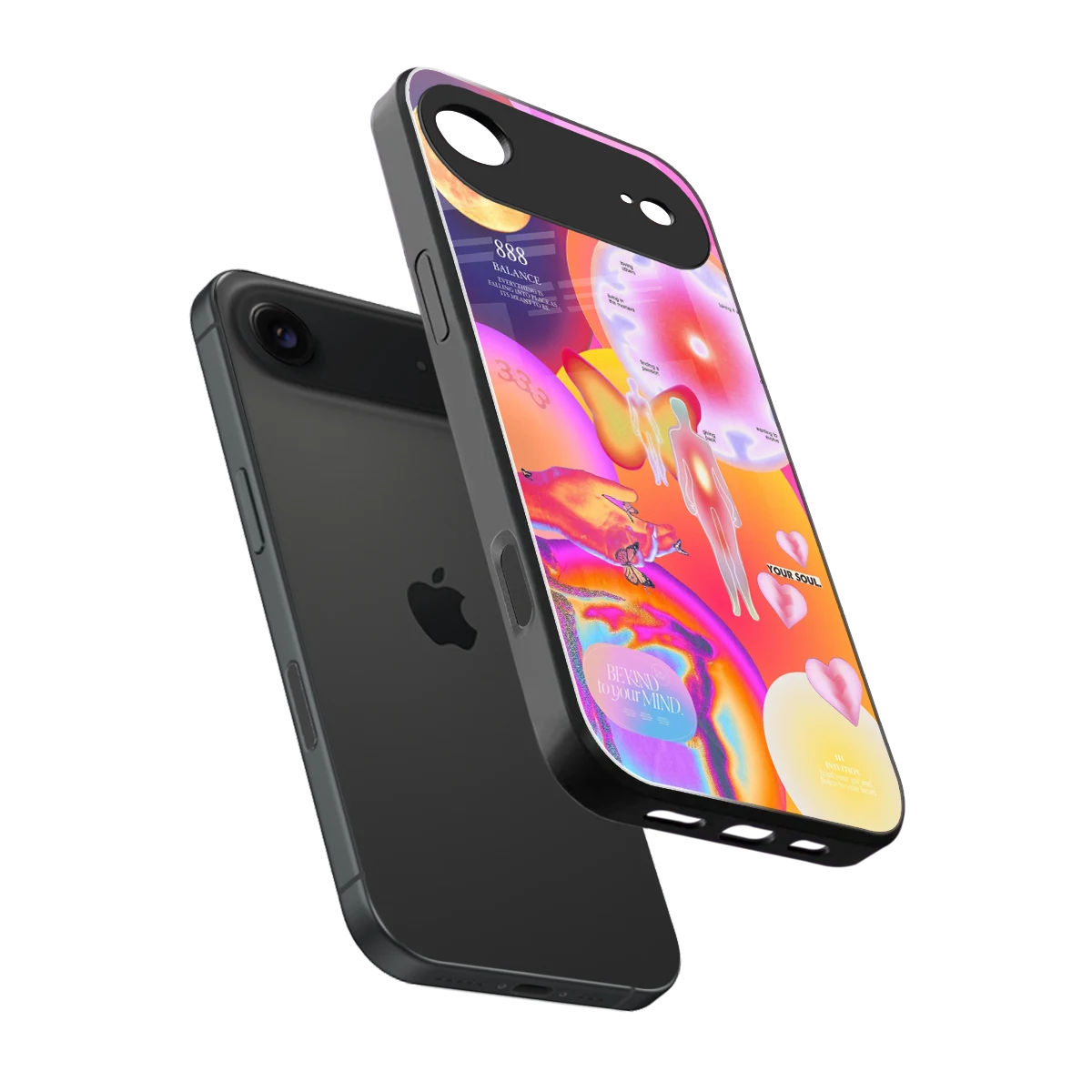 Cosmic Trinity sleek iphone air cover with tempered glass back and TPU edges