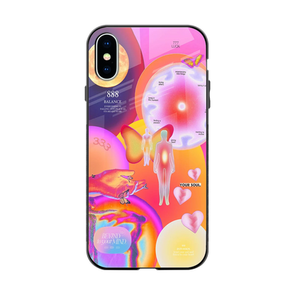 Cosmic Trinity back phone cover | glass case for iphone xs