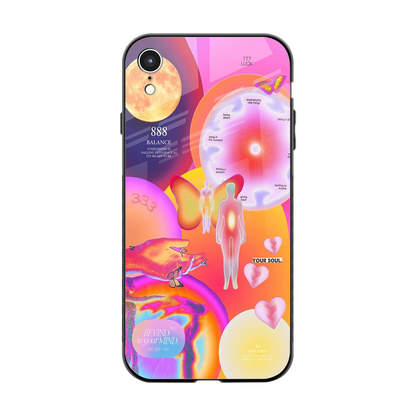 Cosmic Trinity back phone cover | glass case for iphone xr