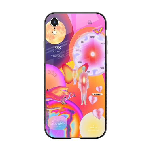 Cosmic Trinity back phone cover | glass case for iphone xr