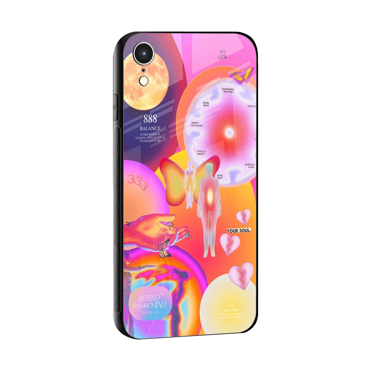 Cosmic Trinity sleek iphone xr cover with tempered glass back and TPU edges
