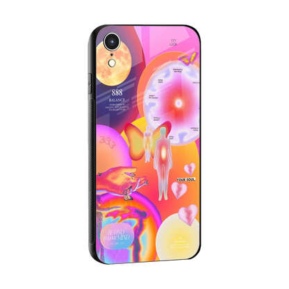 Cosmic Trinity sleek iphone xr cover with tempered glass back and TPU edges