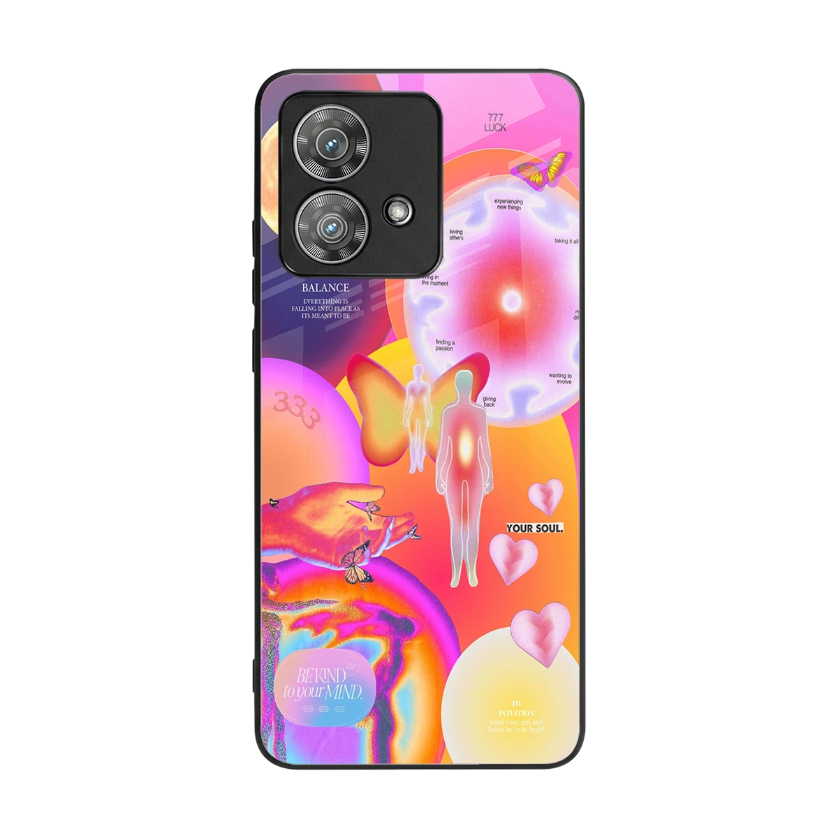 Cosmic Trinity back phone cover | glass case for motorola edge 40 neo 5g