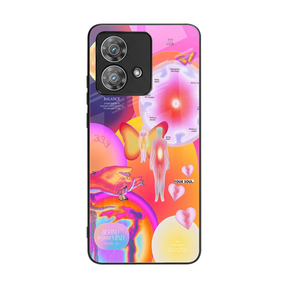 Cosmic Trinity back phone cover | glass case for motorola edge 40 neo 5g