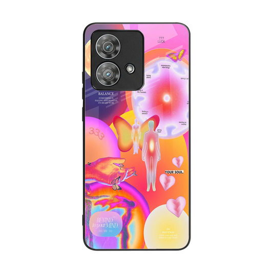 Cosmic Trinity back phone cover | glass case for motorola edge 40 neo 5g