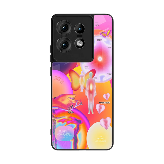 Cosmic Trinity back phone cover | glass case for motorola edge 50 pro