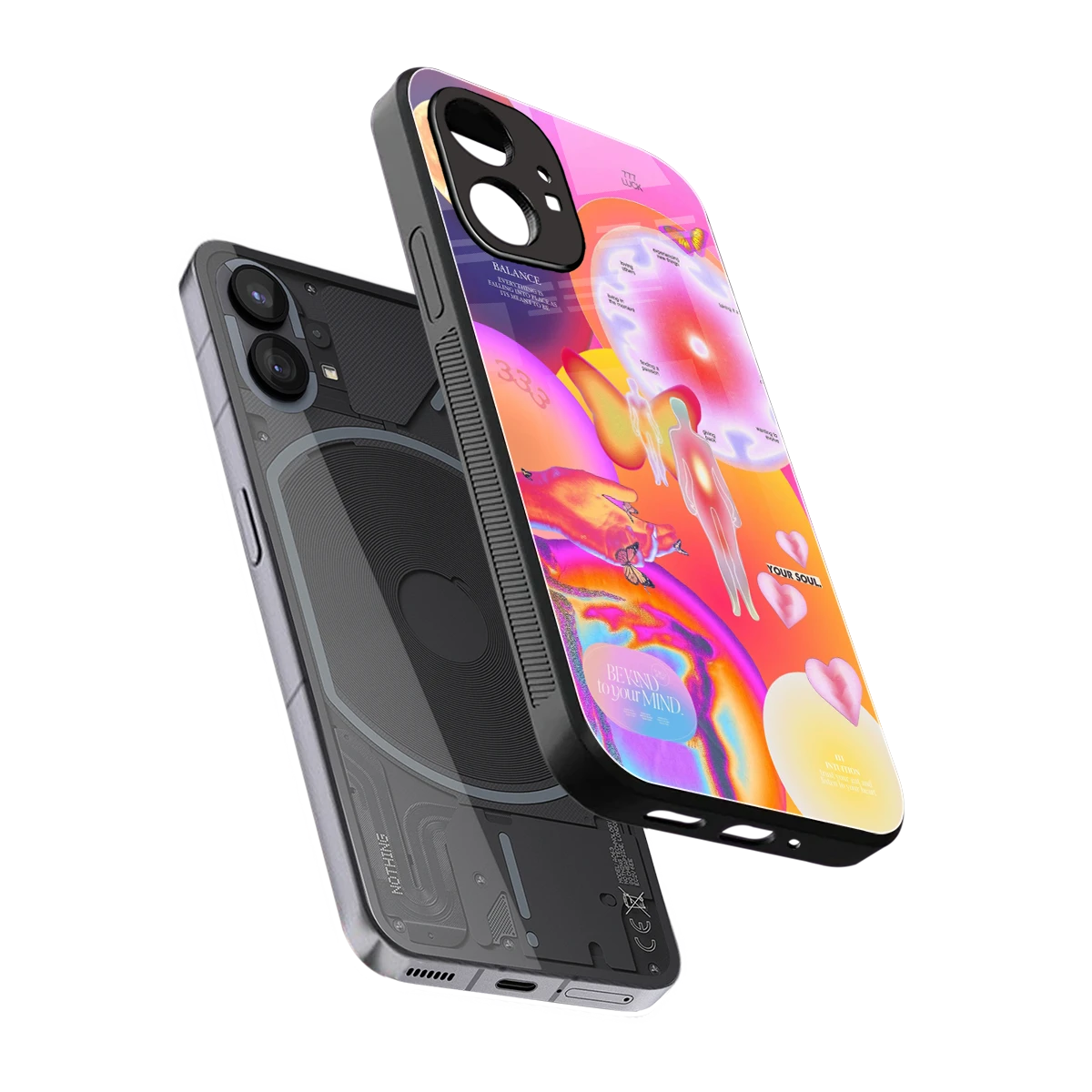 Cosmic Trinity sleek nothing phone 1 cover with tempered glass back and TPU edges