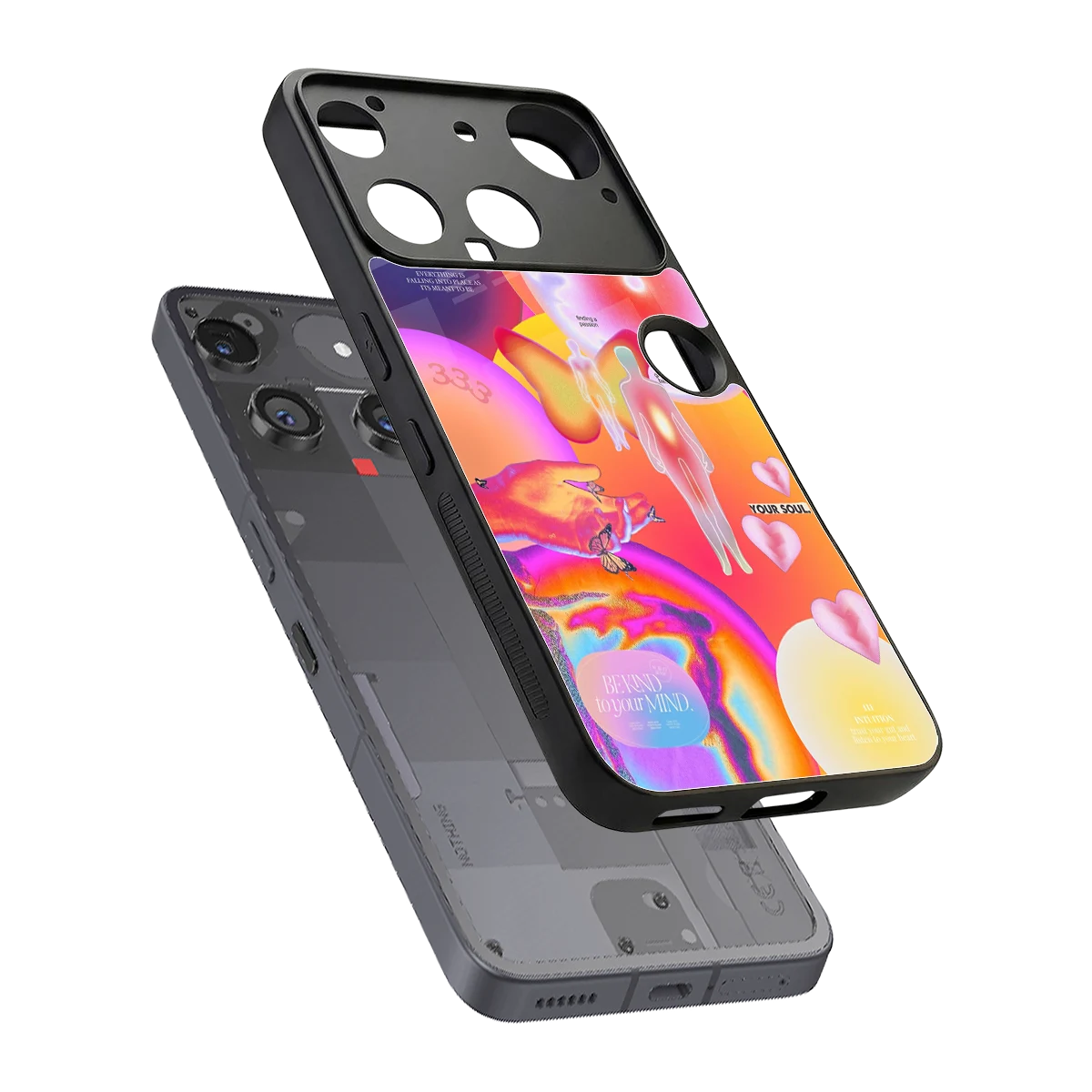 Cosmic Trinity sleek nothing phone 3 cover with tempered glass back and TPU edges