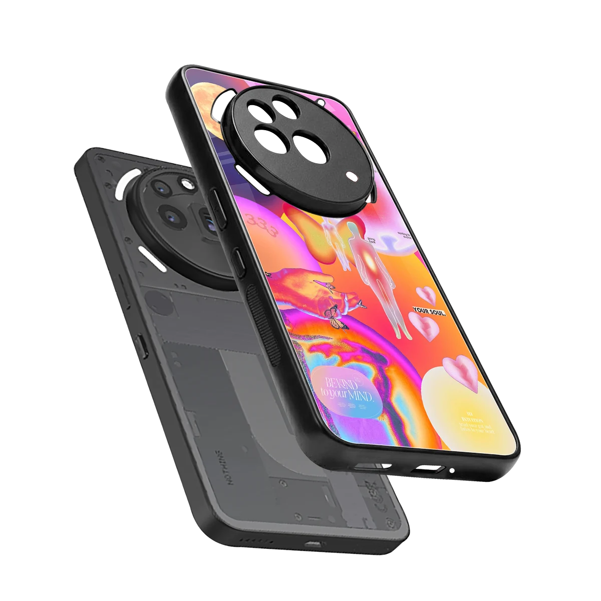 Cosmic Trinity sleek nothing phone 3a pro cover with tempered glass back and TPU edges