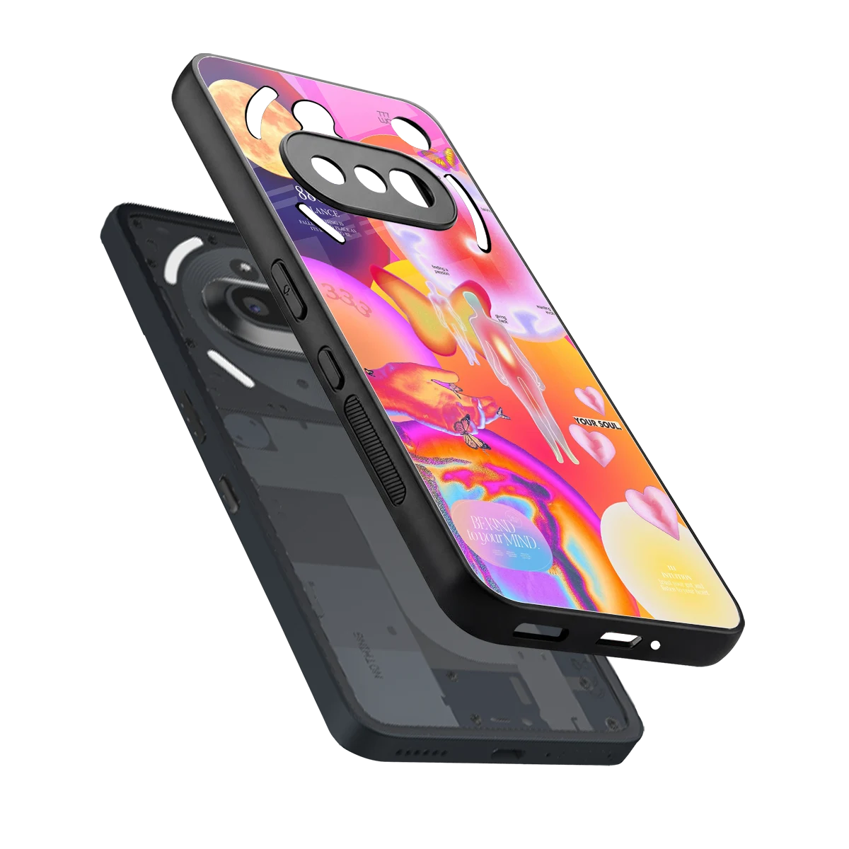 Cosmic Trinity sleek nothing phone 3a cover with tempered glass back and TPU edges