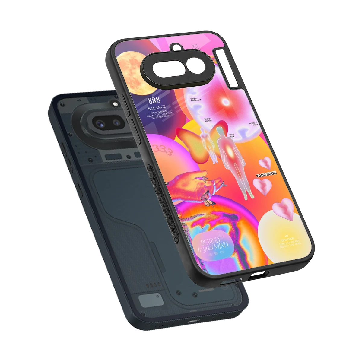 Cosmic Trinity sleek nothing phone 4a cover with tempered glass back and TPU edges