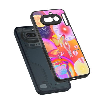 Cosmic Trinity sleek nothing phone 4a cover with tempered glass back and TPU edges