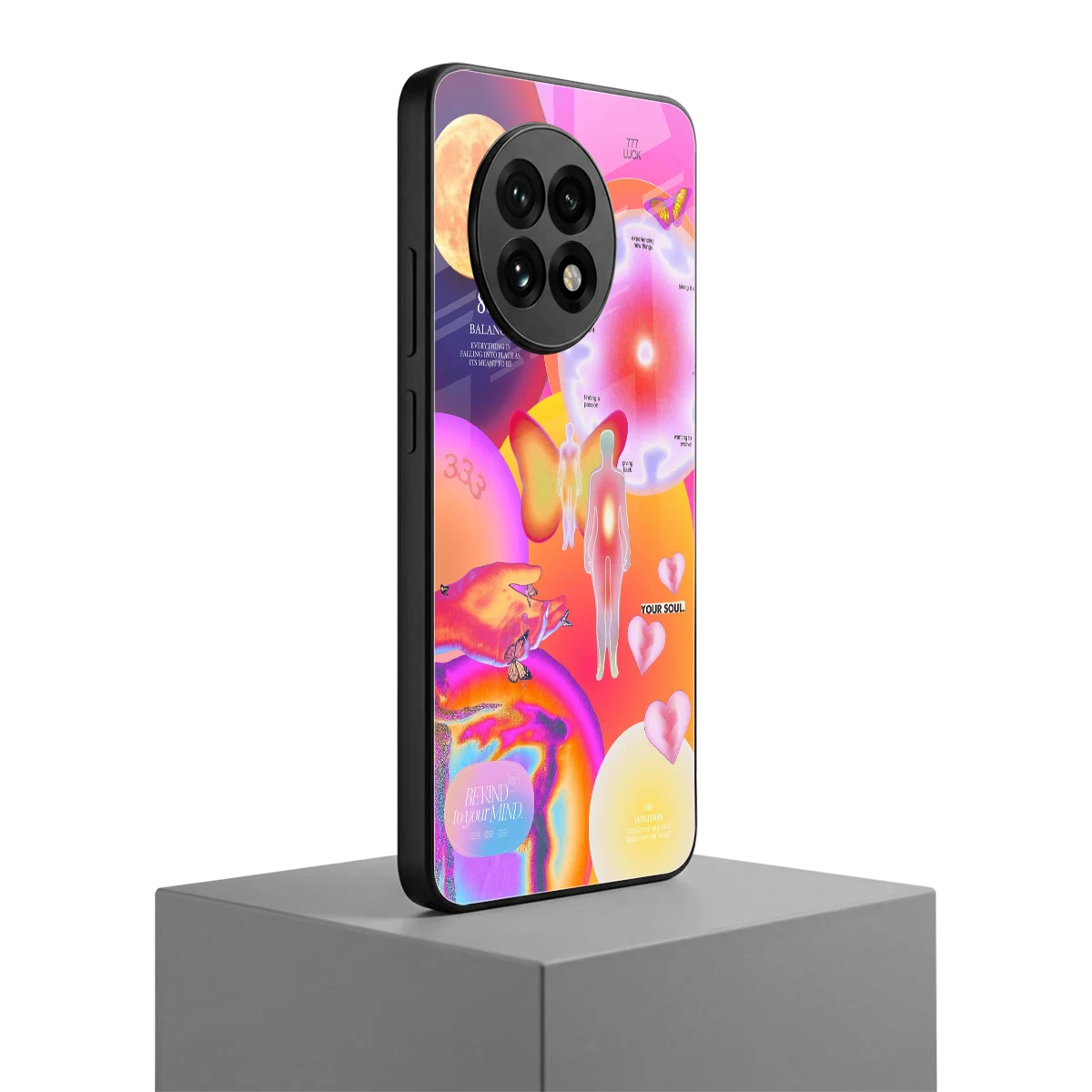 Cosmic Trinity oneplus 13r mobile cover | shockproof glass phone case