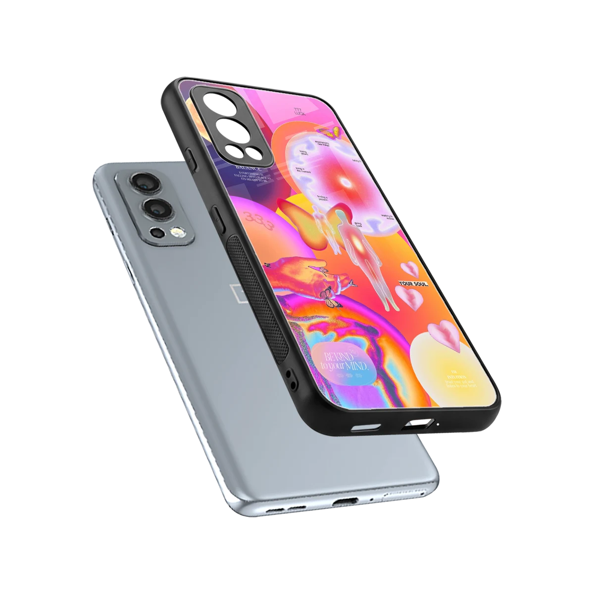Cosmic Trinity sleek oneplus nord 2 cover with tempered glass back and TPU edges