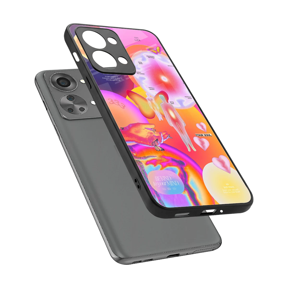 Cosmic Trinity sleek oneplus nord 2t cover with tempered glass back and TPU edges
