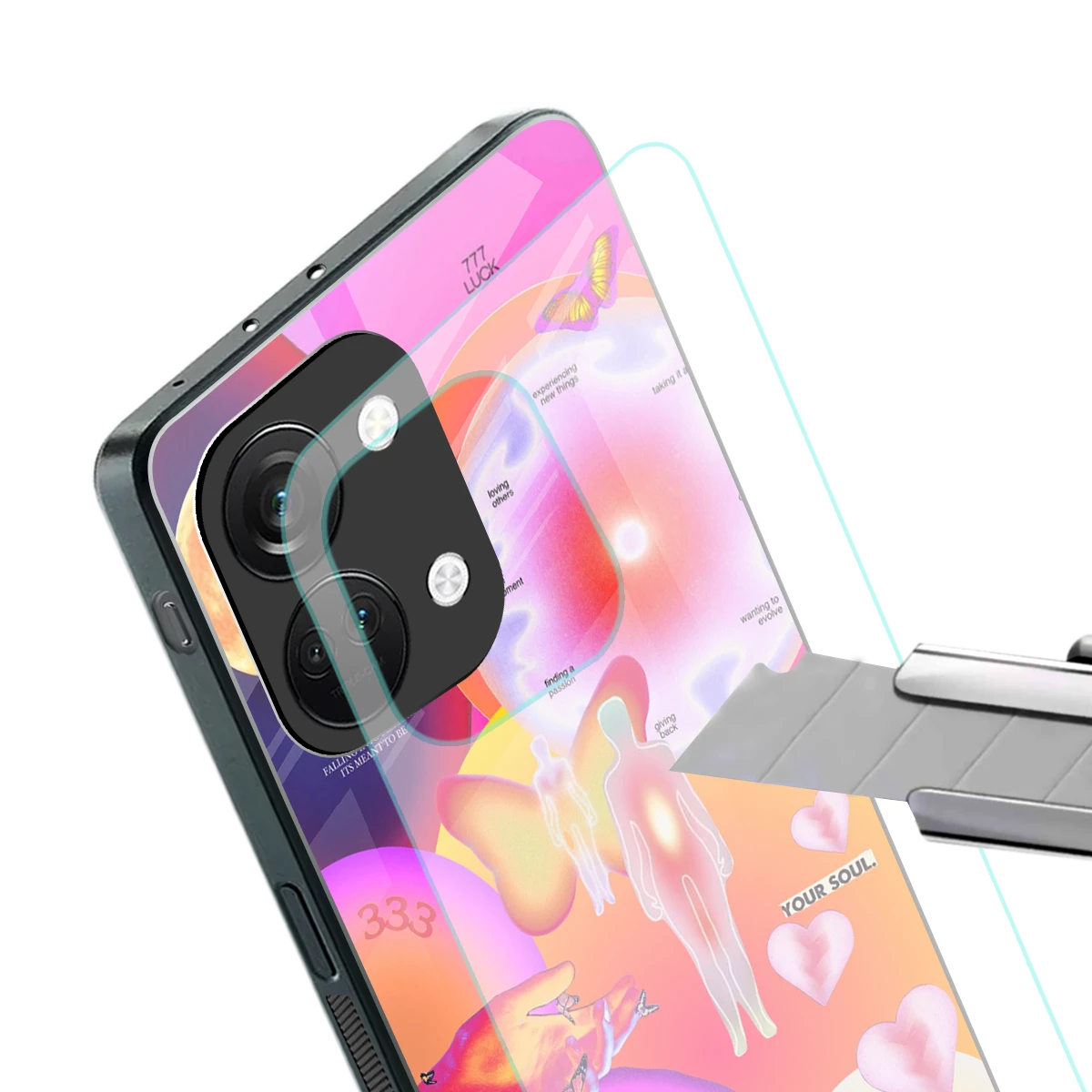 Cosmic Trinity stylish phone case for oneplus nord 3 | glossy glass and slim fit