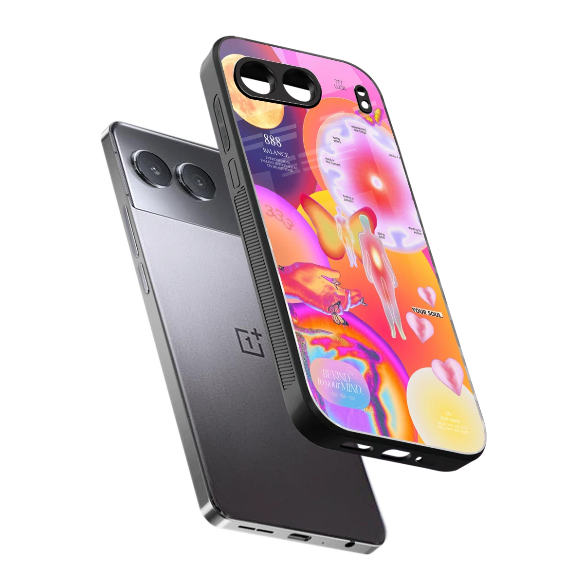 Cosmic Trinity sleek oneplus nord 4 cover with tempered glass back and TPU edges