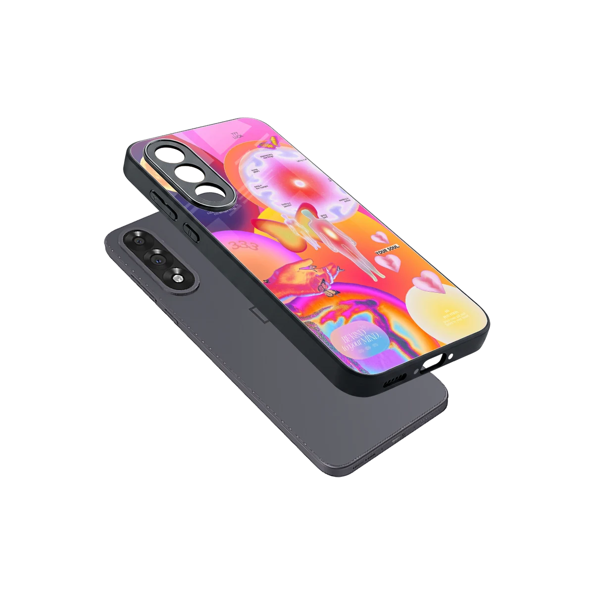 Cosmic Trinity sleek oneplus nord 5 cover with tempered glass back and TPU edges